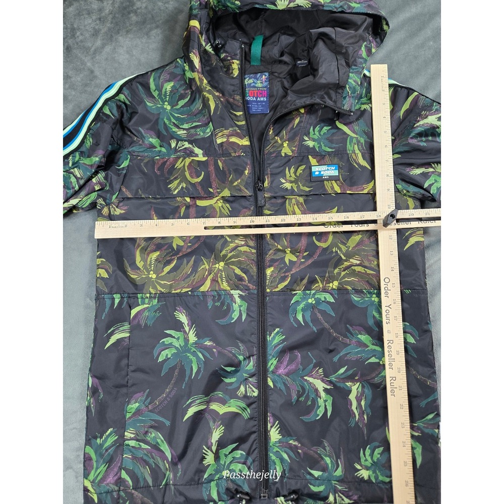 Scotch and Soda Jacket Mens Small Full Zip Track Windbreaker Palm Hooded - Picture 8 of 10